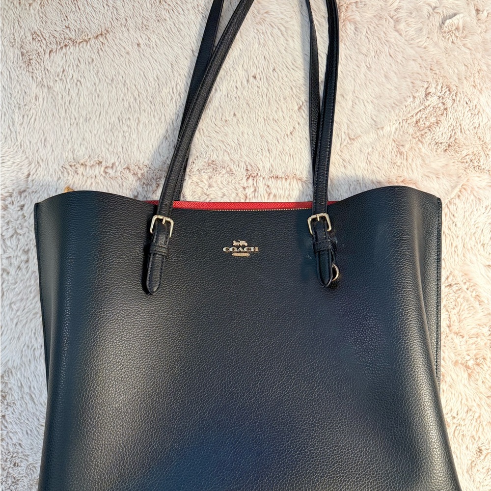 Coach Midnight Black Leather Tote